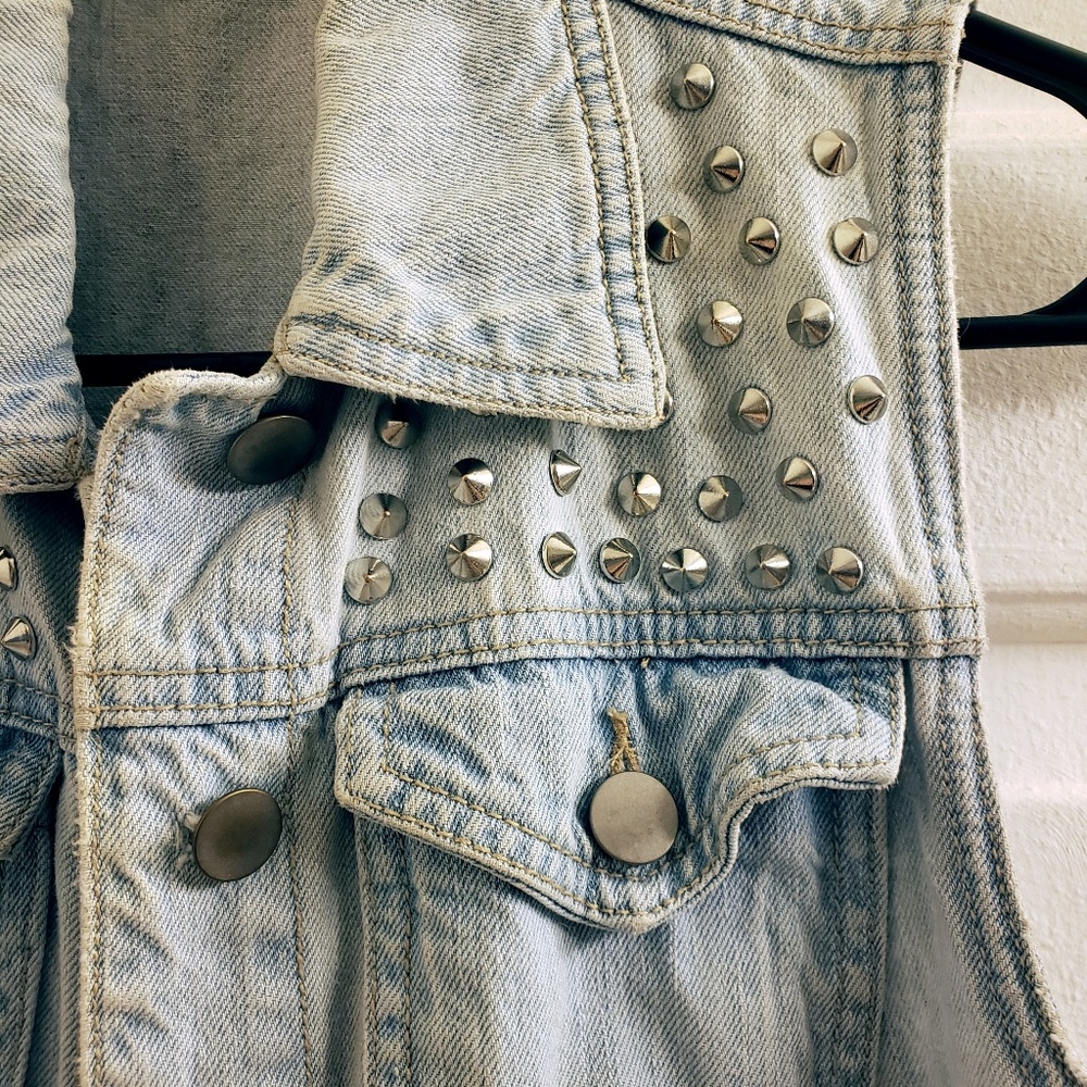 Forever 21 studded demin vest